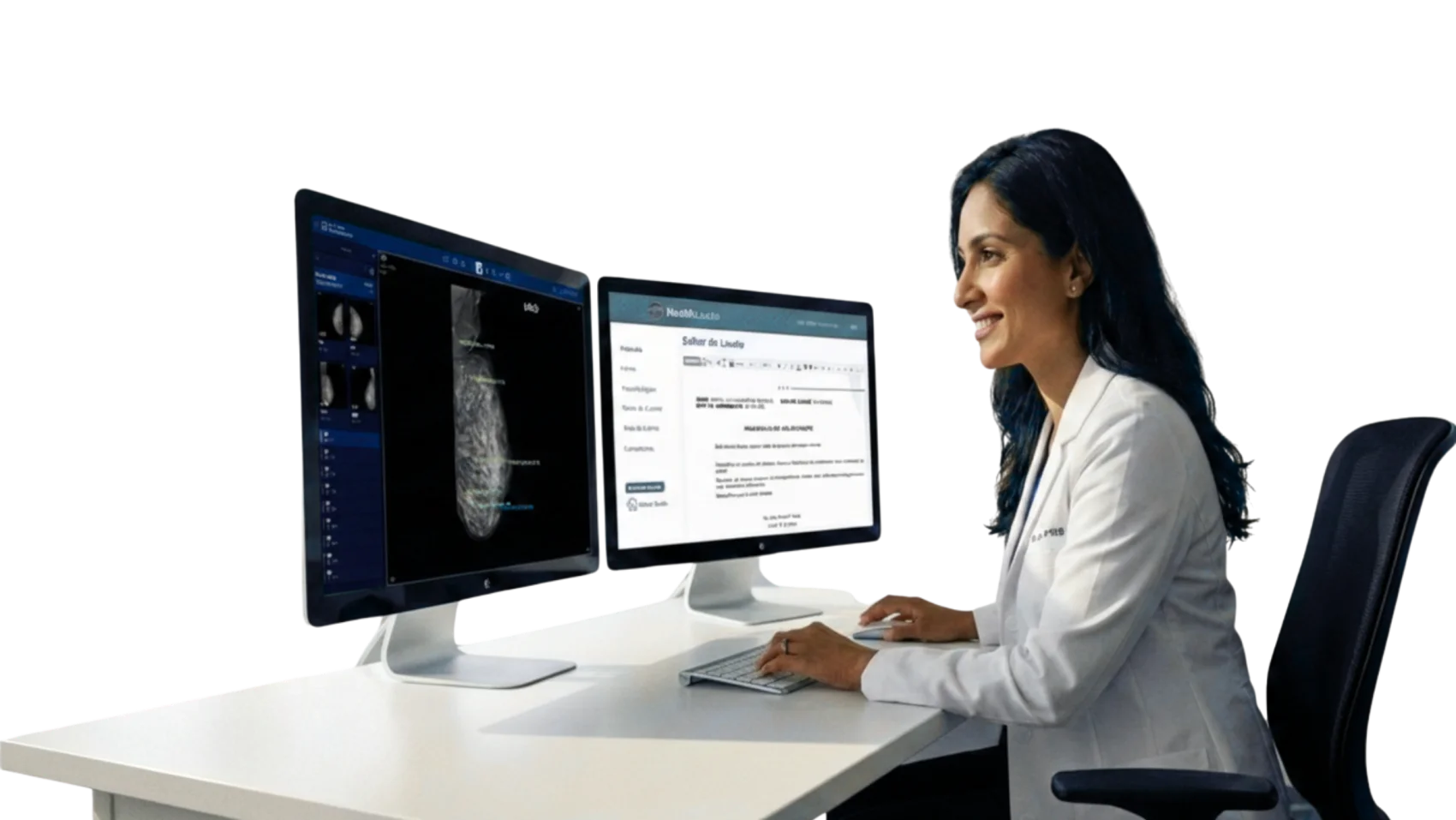 Médica utilizando o sistema Healthchain